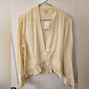 NWT - Linen J. Jill Yellow "Sunlight" Blazer - Size L